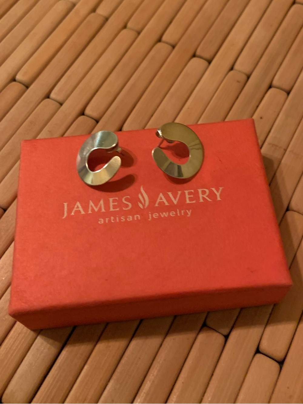 James Avery Hoopla Hoop 925 Silver Earrings Retired Limited Release